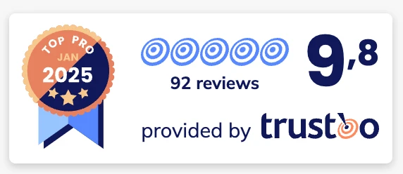 Trustoo-badge Top Pro januari 2025 (momentopname)